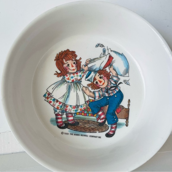 Vintage Raggedy Ann and Andy 1960s Nesting Bowls Melamine 60s Bobbs-Merrill - Picture 3 of 9